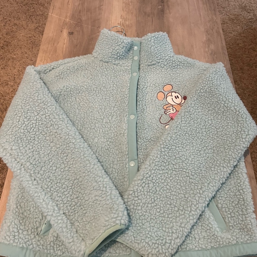 Disney Light Blue Fleece Jacket with Character Design